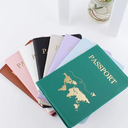 Leather Map Passport Cover